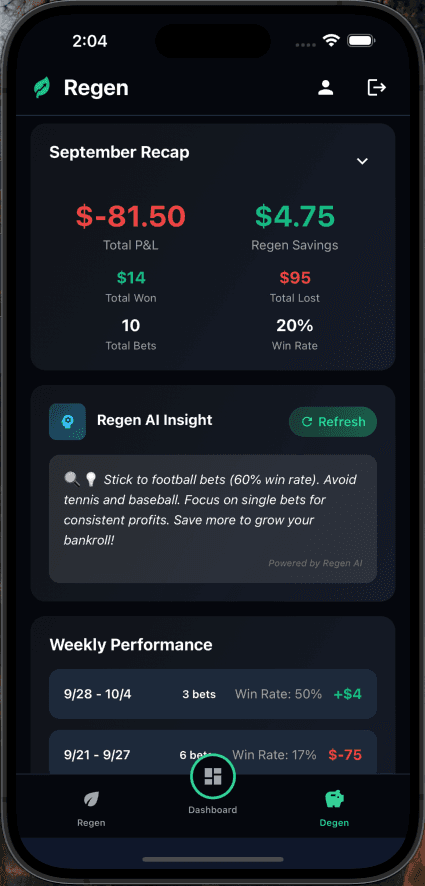 Regen app summary